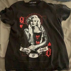 Marilyn Monroe maroon cardigan and society shirt